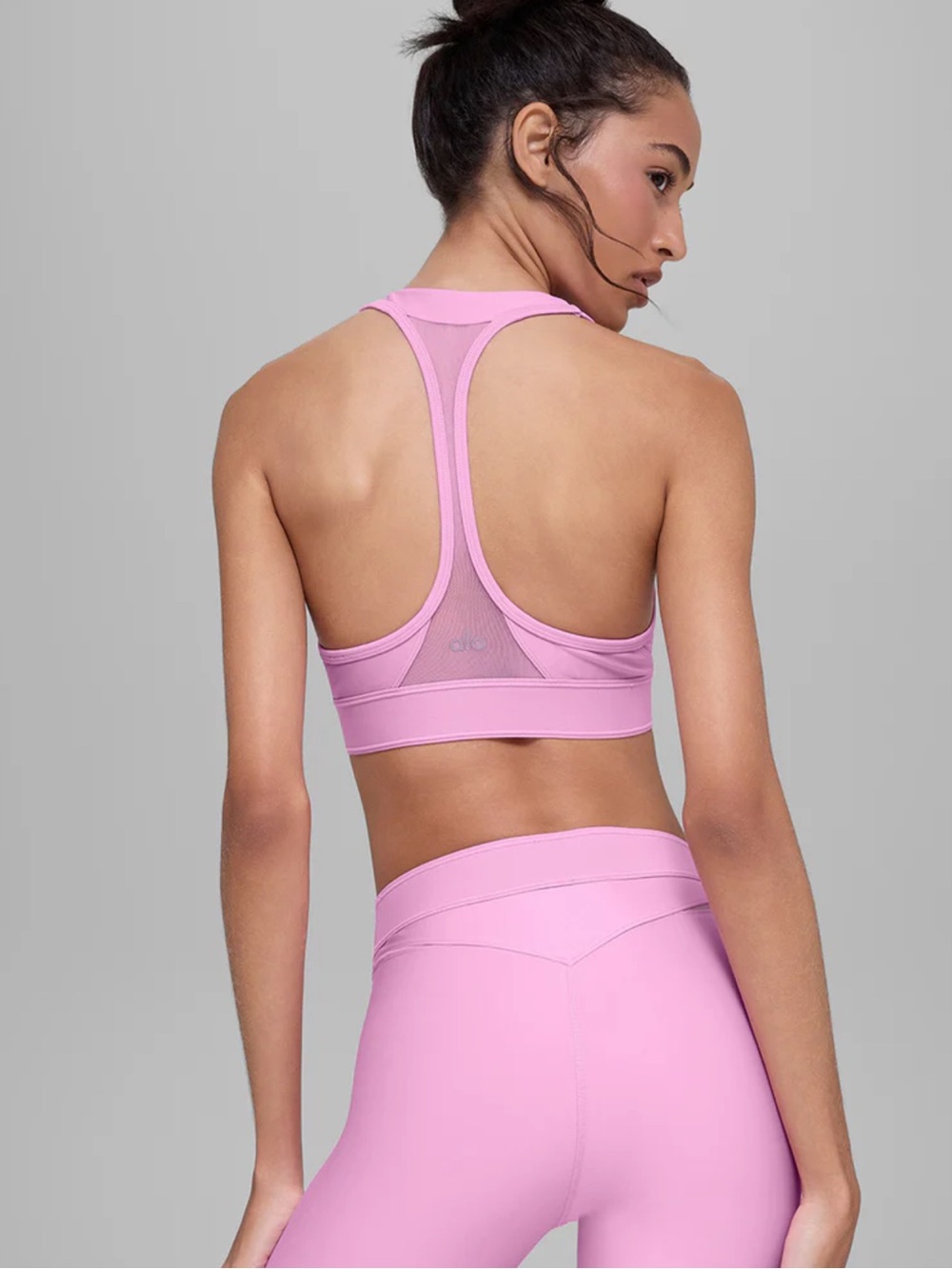 ALO Yoga Pink Racerback Sports Bra and High-Waist Leggings Set - Picture 3 of 9
